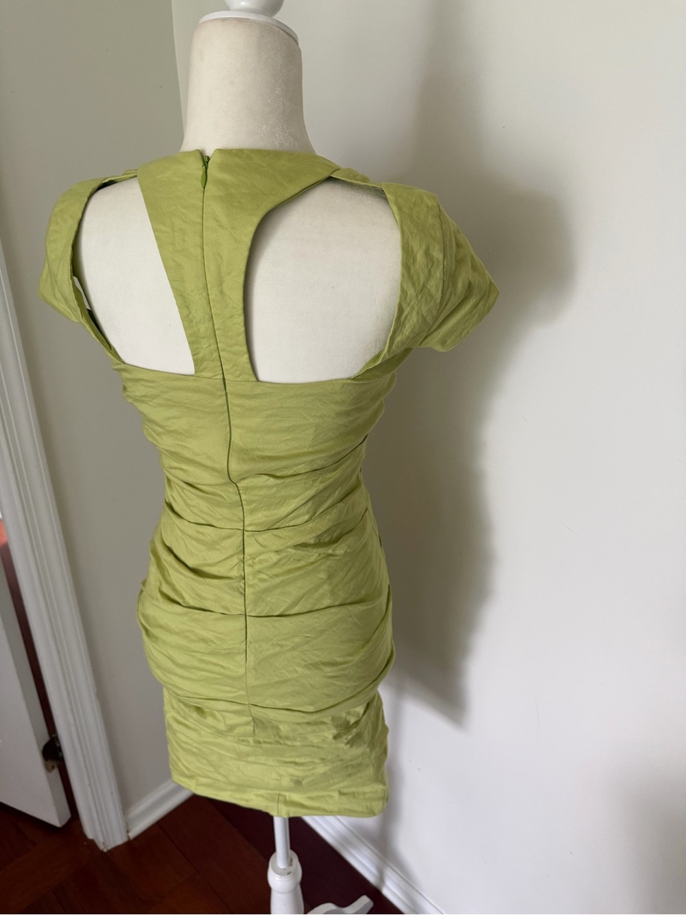 Nicole Miller Light Pistachio Ruched Mini Dress - Picture 2 of 5